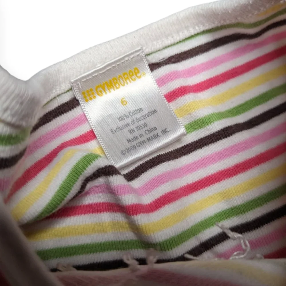 Gymboree Tea for Two Short Sleeved Striped Dress Size 6